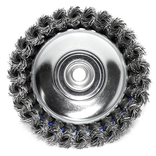 Щетка чашечная прямая S&R 125 мм, стальная плетеная проволока - 2
