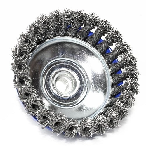 Щетка чашечная прямая S&R 125 мм, стальная плетеная проволока - 3