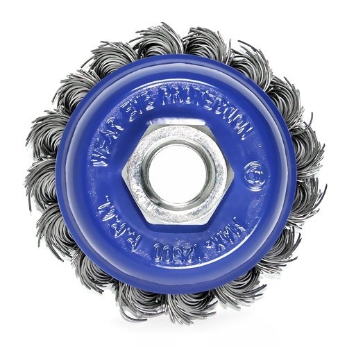 Щетка чашечная прямая S&R 65, стальная плетеная проволока - 4