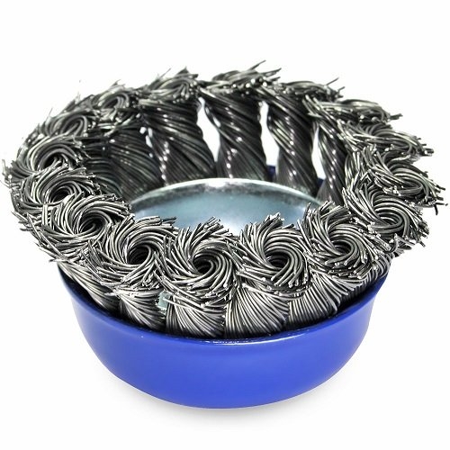 Щетка чашечная прямая S&R 65, стальная плетеная проволока - 3