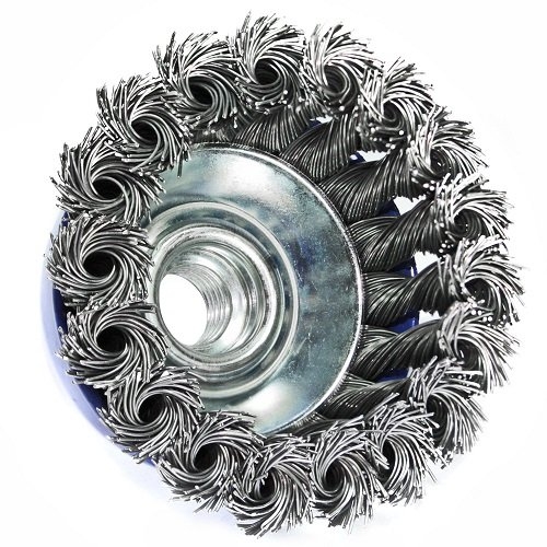 Щетка чашечная прямая S&R 75 мм, стальная плетеная проволока - 3