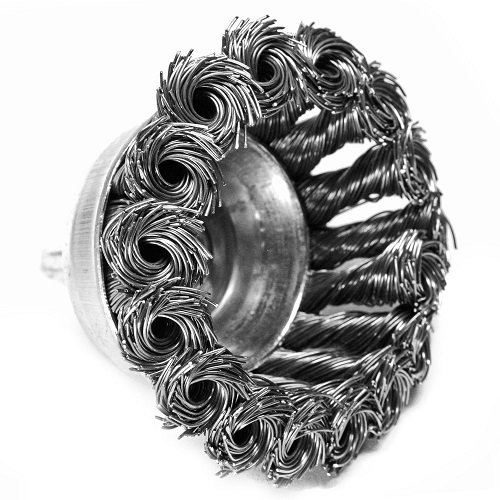 Щетка чашечная S&R 75, стальная плетеная проволока - 4