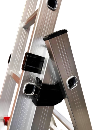 Лестница алюминиевая трёхсекционная GTM KME312 3x12 ступенек 3.26-8.12м - 3