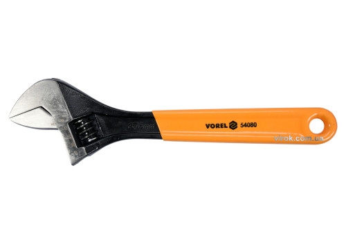 Ключ розвідний VOREL 54080 L= 375 мм з прогумованим руків'ям Ключ розвідний VOREL 54080 L= 375 мм з прогумованим руків'ям