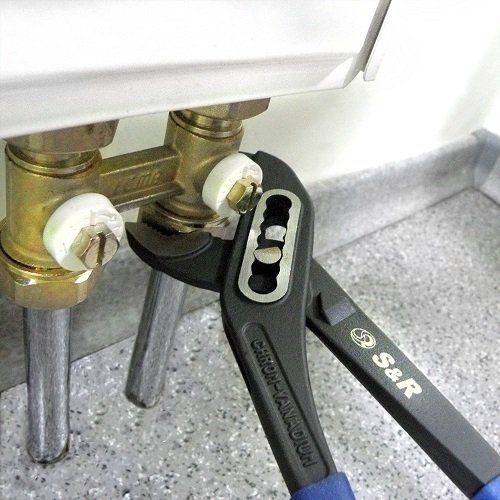 Переставні кліщі S&R рамкові 240х33 мм з ПВХ рукоятками - 3