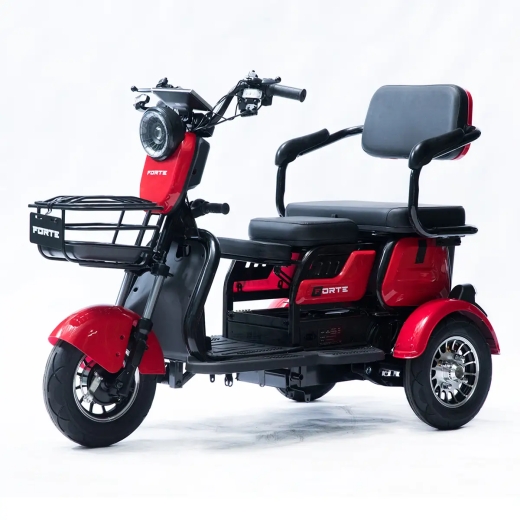 Трицикл акумуляторний FORTE Family-P600, Червоний Трицикл акумуляторний FORTE Family-P600, Червоний