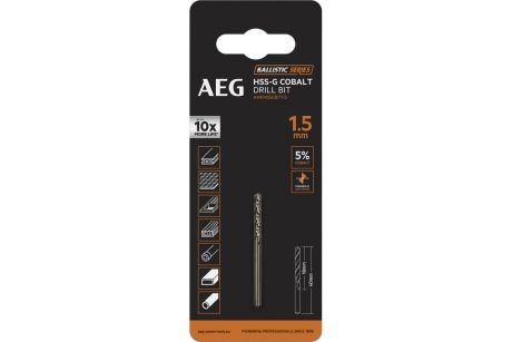 Сверло AEG AAKHSSCBT1-5, HSS-Co, 1.5х18х40 мм Сверло AEG AAKHSSCBT1-5, HSS-Co, 1.5х18х40 мм
