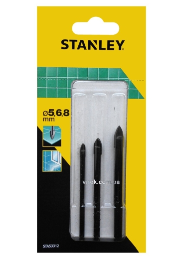 Набір свердл по керамічній плитці STANLEY STA53312-QZ 3 шт. Ø=5-8 мм - 1