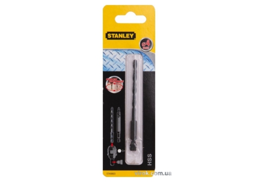 Свердло по металу STANLEY STA50023-XJ "Super-Lock HSS, Ø= 4 x 88/54 мм. хвостик HEX 1/4" - 1