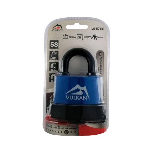 Навісний замок Vulkan LS5755 із захистом від вологи 55 мм Навісний замок Vulkan LS5755 із захистом від вологи 55 мм