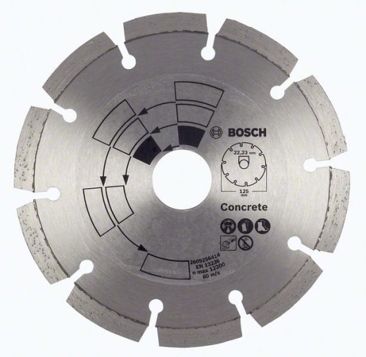 Алмазный отрезной круг по бетону Bosch Eco for Concrete 125x22.23x1.7x7 мм Алмазный отрезной круг по бетону Bosch Eco for Concrete 125x22.23x1.7x7 мм