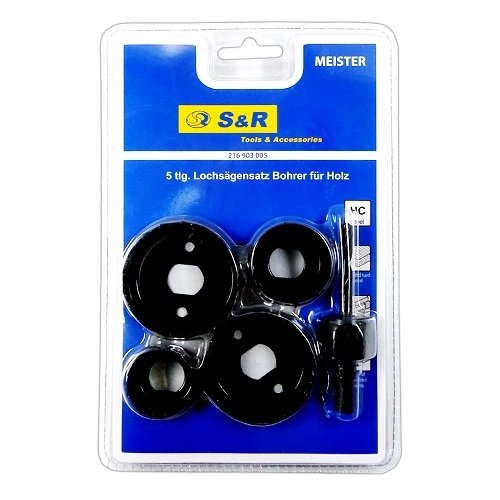 Набір кільцевих пил по дереву S&R Meister 32-54 мм - 1