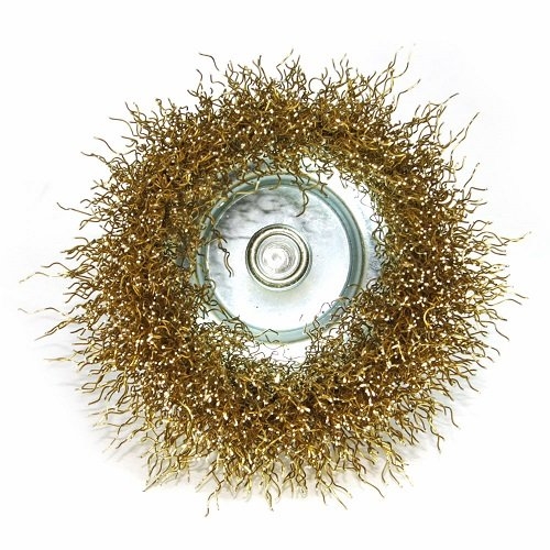 Щетка чашечная S&R 75 с латунированной гофрированной проволокой - 4