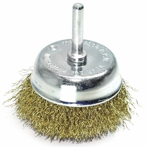 Щетка чашечная S&R 75 с латунированной гофрированной проволокой - 1