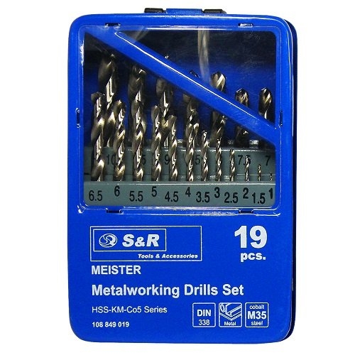 Набір свердл по металу S&R Meister Co 19 шт. (108849019) Набір свердл по металу S&R Meister Co 19 шт. (108849019)