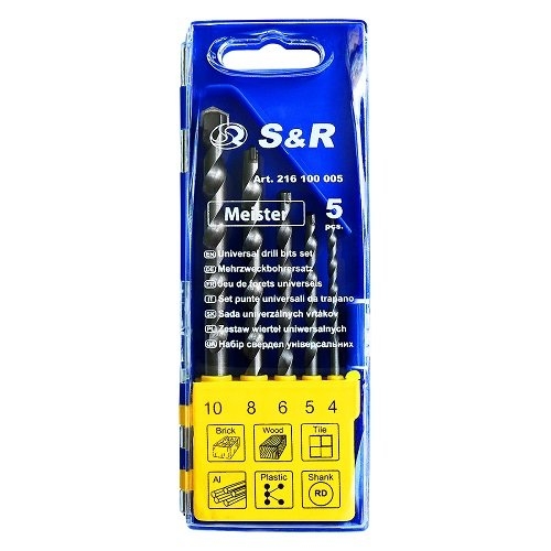 Набір свердл універсальних S&R 5 шт. (216100005) - 1
