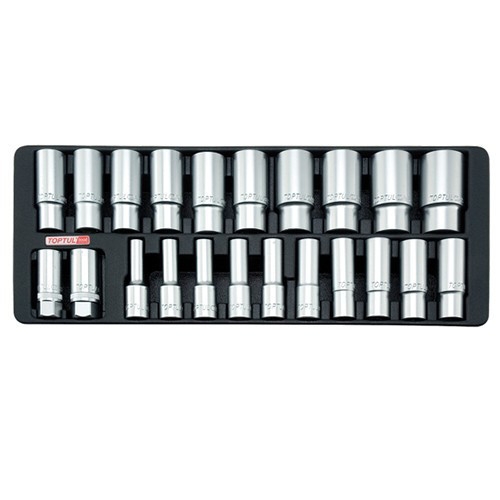 Набор головок длинных TOPTUL 1/2" 8-32 мм 22 ед. (в ложементе) GAAT2202 Набор головок длинных TOPTUL 1/2" 8-32 мм 22 ед. (в ложементе) GAAT2202