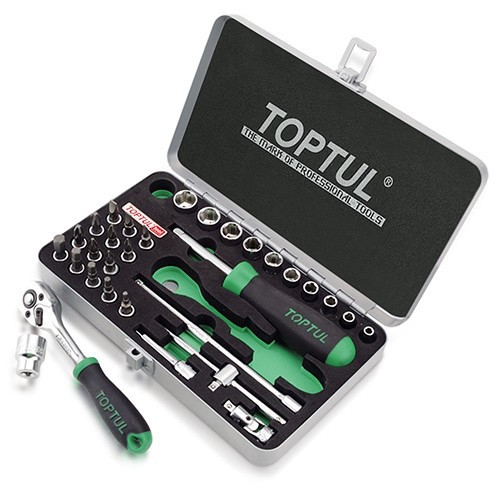 Набор головок с трещоткой TOPTUL 1/4" 31 ед. GCAD3101 Набор головок с трещоткой TOPTUL 1/4" 31 ед. GCAD3101