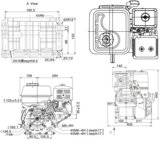 Двигатель общего назначения Loncin G 390 F (A) - 6