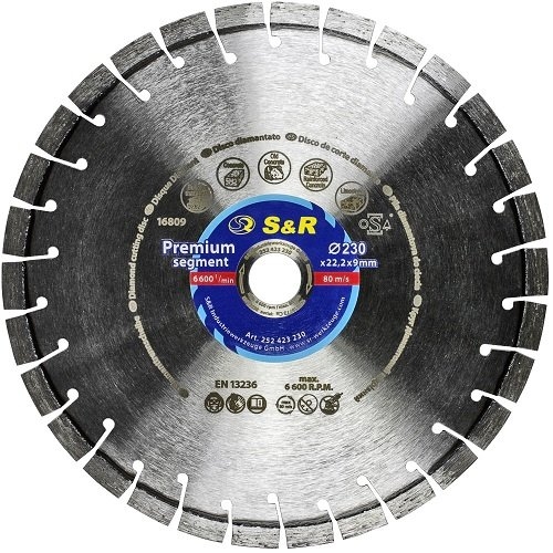 Диск сегментний відрізний S & R Premium Segment 230x22,2 Диск сегментний відрізний S & R Premium Segment 230x22,2