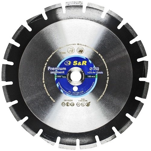 Диск алмазный S&R Premium Segment 350x25,4 Диск алмазный S&R Premium Segment 350x25,4