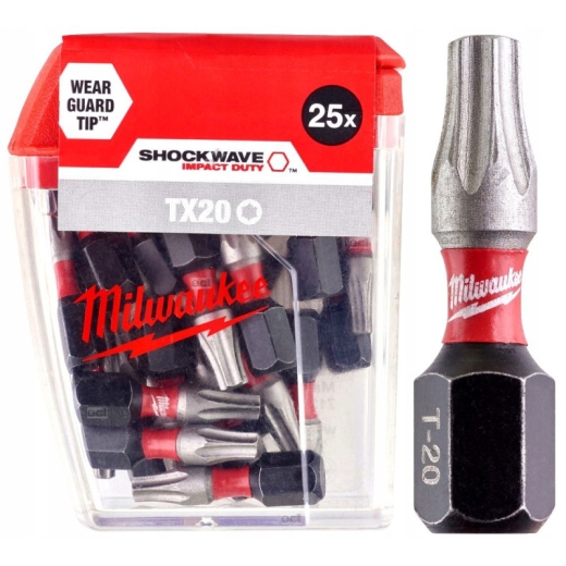 Бита для шуруповерта Milwaukee Shockwave 30xLife TX20 (длина 25 мм, 25 шт.) Бита для шуруповерта Milwaukee Shockwave 30xLife TX20 (длина 25 мм, 25 шт.)