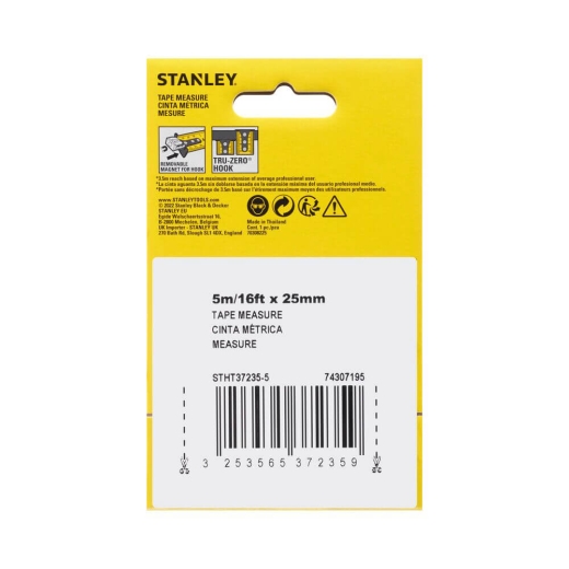 Вимірювальна рулетка STANLEY STHT37235-5 CONTROL-LOCK довжиною 5 м, шириною 25 мм - 7