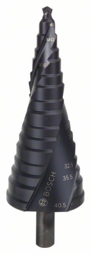 Ступенчатое сверло с трехгранным хвостовиком Bosch HSS-AlTiN M10-M40 Ступенчатое сверло с трехгранным хвостовиком Bosch HSS-AlTiN M10-M40