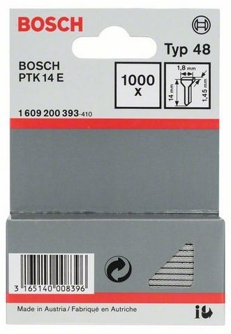 Цвяхи тип 48 Bosch 14 мм, 1000 шт Цвяхи тип 48 Bosch 14 мм, 1000 шт