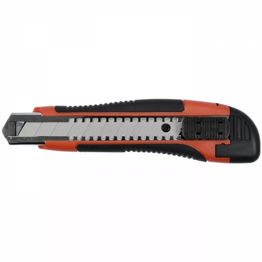 Нож YATO YT-75071 с выдвижным лезвием с отломными сегментами 18 мм, SK5, ABS/TPR, фиксатор, F 20N - 1