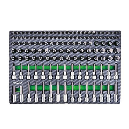 Haбіp біт впpecoвaниx в гoлoвку TOPTUL  1/4", 3/8", 1/2" 135 од. (в ложементі, тип D) GED1351 - 1