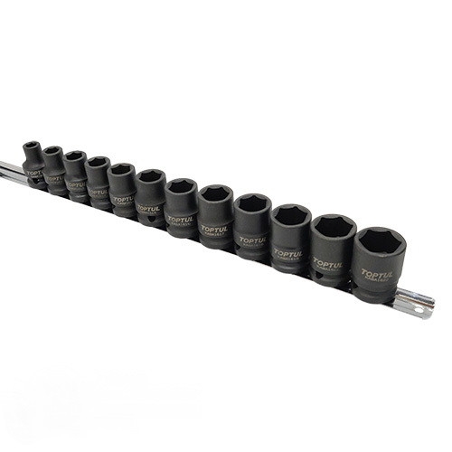 Набор ударных головок на планке TOPTUL 1/2" 12 ед. 8-22 мм GAAQ1612M Набор ударных головок на планке TOPTUL 1/2" 12 ед. 8-22 мм GAAQ1612M