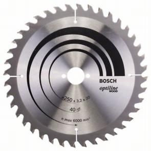 Диск пильний Bosch Optiline Wood 250 x 30, Z40 Диск пильний Bosch Optiline Wood 250 x 30, Z40