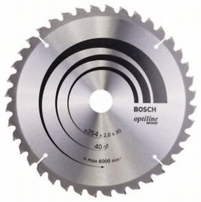 Диск пильний Bosch Optiline Wood 254 x 30 x 2,0 мм, Z40 Диск пильний Bosch Optiline Wood 254 x 30 x 2,0 мм, Z40