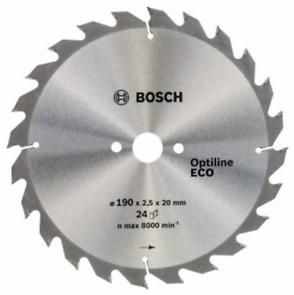 Диск пильний Bosch Optiline Wood ECO 190 x 20/16, Z24 Диск пильний Bosch Optiline Wood ECO 190 x 20/16, Z24