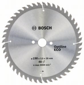 Диск пильний Bosch Optiline Wood ECO 190 x 20/16, Z48 Диск пильний Bosch Optiline Wood ECO 190 x 20/16, Z48