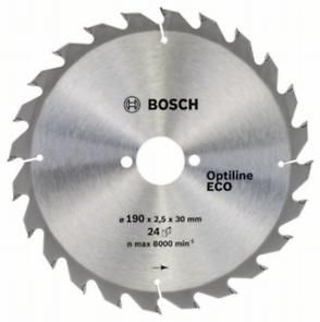 Диск пильний Bosch Optiline Wood ECO 190х30, Z24 Диск пильний Bosch Optiline Wood ECO 190х30, Z24