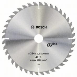 Диск пильний Bosch Optiline Wood ECO 254х30, Z40 Диск пильний Bosch Optiline Wood ECO 254х30, Z40