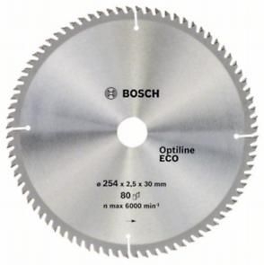 Диск пильний Bosch Optiline Wood ECO 254х30, Z80 Диск пильний Bosch Optiline Wood ECO 254х30, Z80
