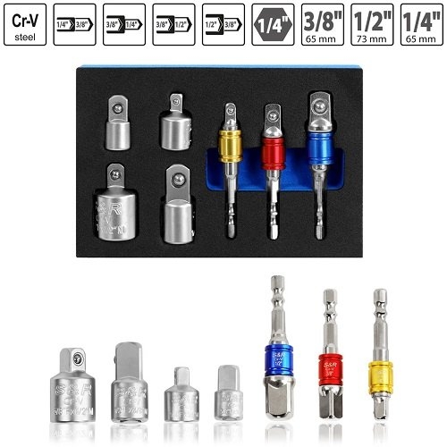 Набор переходников к торцевым головкам S&R 7 шт. - 2