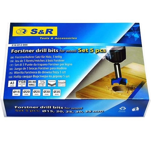 Набір свердел Форстнера по дереву S&R 5 шт - 5
