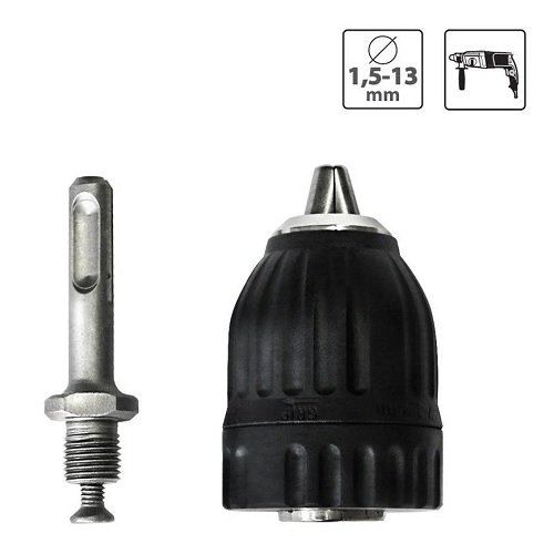 Патрон свердлильний S&R 1,5-13 мм 1 / 2-20 UNF MEISTER швидкозажимний з перехідником sds-plus - 1