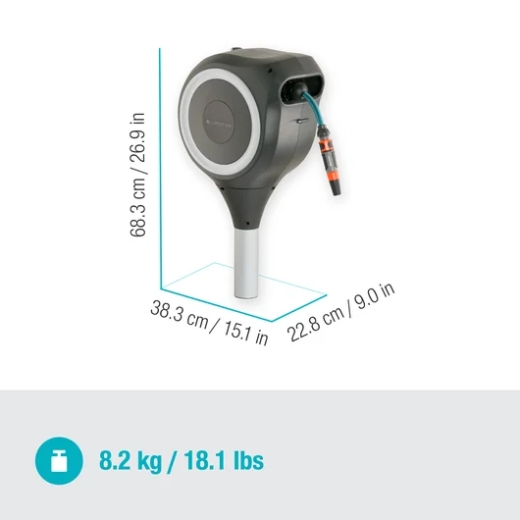 Катушка Gardena RollUp S наземная автоматическая белого цвета + набор для полива, 15 м (18606-20.000.00) - 3