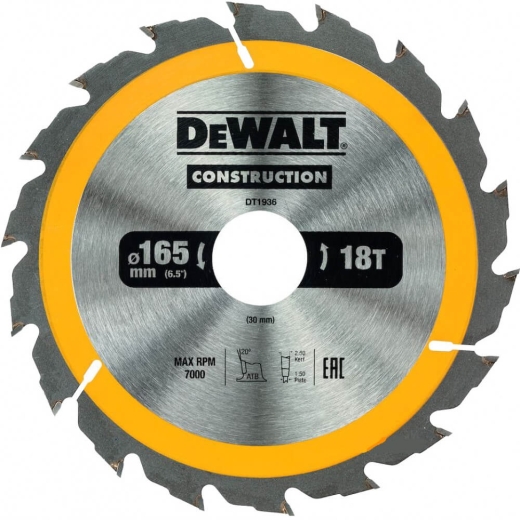 Диск пильний DeWALT DT1936 CONSTRUCTION - 1