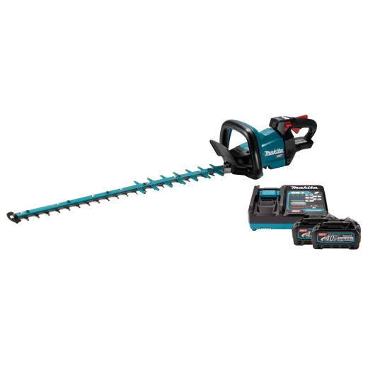 Аккумуляторный кусторез Makita XGT 40 V Max, 600 мм, аккумулятор 2.5Аг 2 шт, зарядное устройство Makita (UH008GD201) - 3
