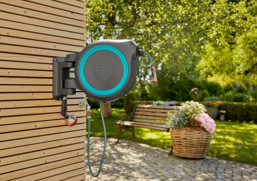 Котушка Gardena RollUp XL настінна автоматична бірюзового кольору + набор для полива, 35 м (18630-20.000.00) - 7