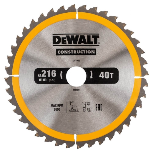 Диск пильний DeWALT DT1953 СONSTRUCTION - 1