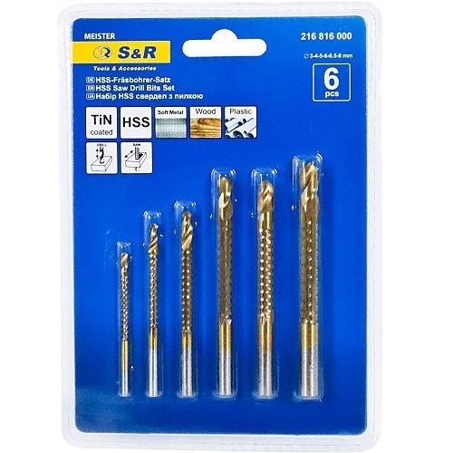 Набір свердел-фрез S&R Meister 6 шт дерево - 1