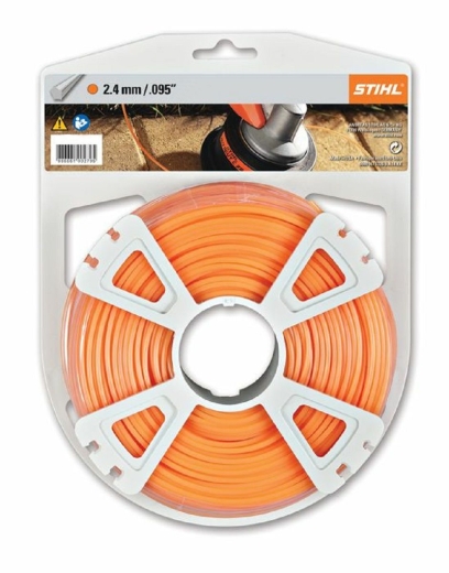 Косильная струна STIHL Ø2,4 мм х 14 м круглая с углублением (малошумная) Косильная струна STIHL Ø2,4 мм х 14 м круглая с углублением (малошумная)