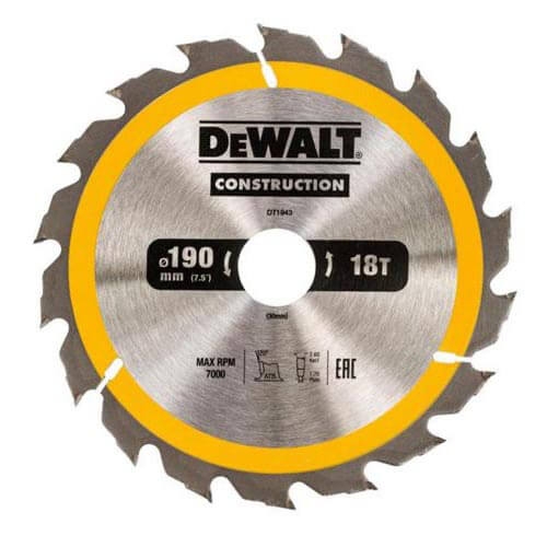 Диск пильний DeWALT DT1943 190х30 мм 18Z Диск пильний DeWALT DT1943 190х30 мм 18Z